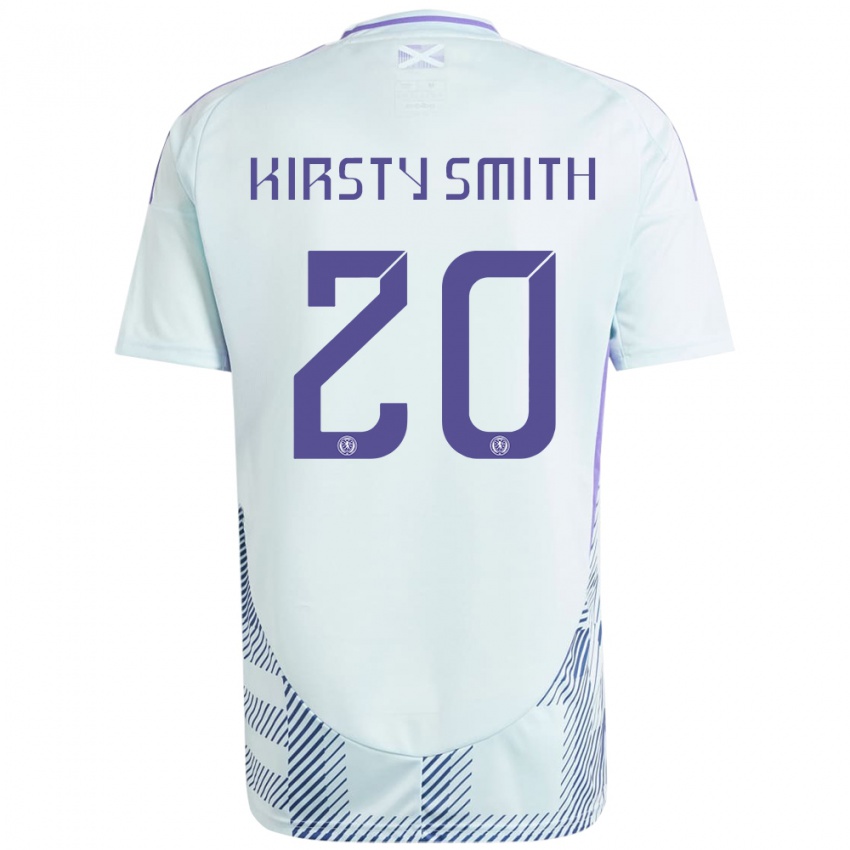 Kinder Schottland Kirsty Smith #20 Helles Mintblau Auswärtstrikot Trikot 24-26 T-Shirt Belgien