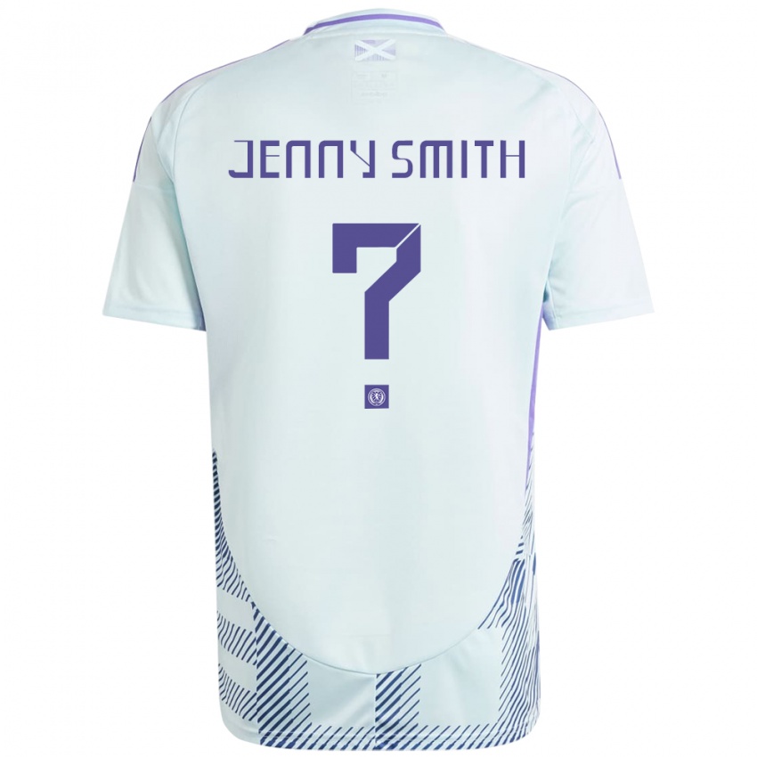 Kinder Schottland Jenny Smith #0 Helles Mintblau Auswärtstrikot Trikot 24-26 T-Shirt Belgien