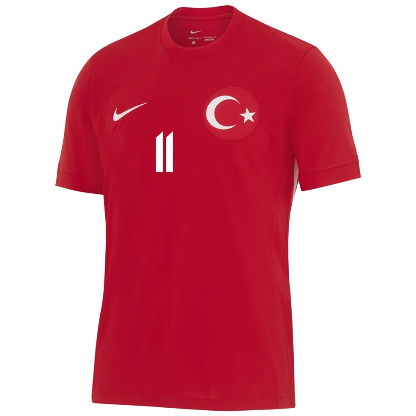 Kinder Türkei Yağmur Uraz #11 Rot Auswärtstrikot Trikot 24-26 T-Shirt Belgien