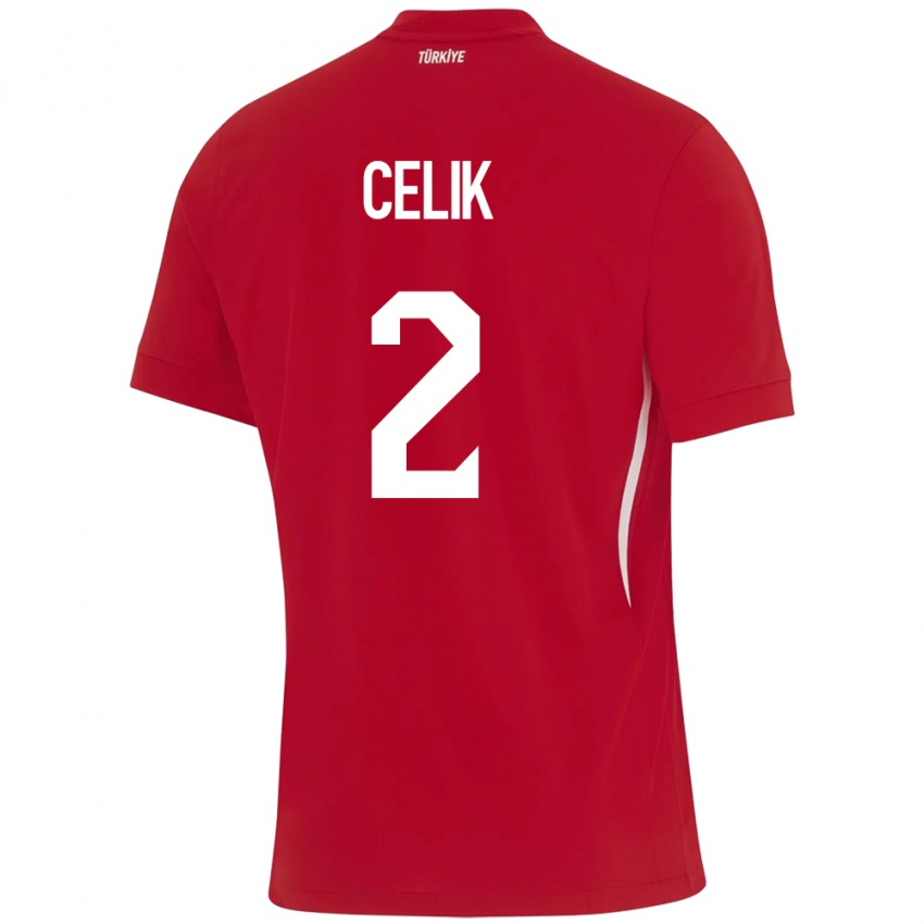 Kinder Türkei Zeki Çelik #2 Rot Auswärtstrikot Trikot 24-26 T-Shirt Belgien