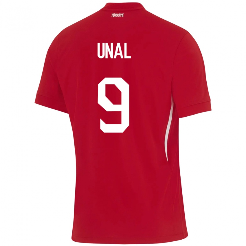 Enfant Maillot Turquie Enes Ünal #9 Rouge Tenues Extérieur 24-26 T-Shirt Belgique