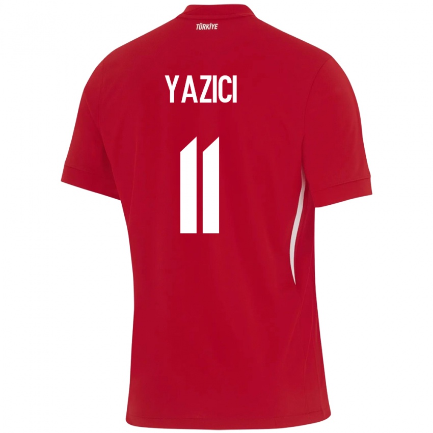 Kinder Türkei Yusuf Yazıcı #11 Rot Auswärtstrikot Trikot 24-26 T-Shirt Belgien