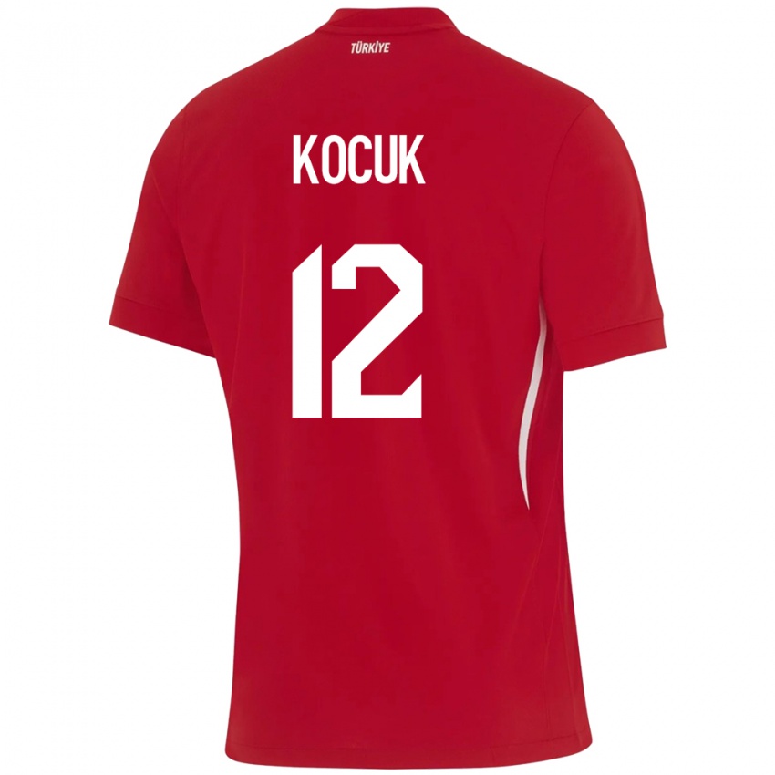 Enfant Maillot Turquie Okan Kocuk #12 Rouge Tenues Extérieur 24-26 T-Shirt Belgique