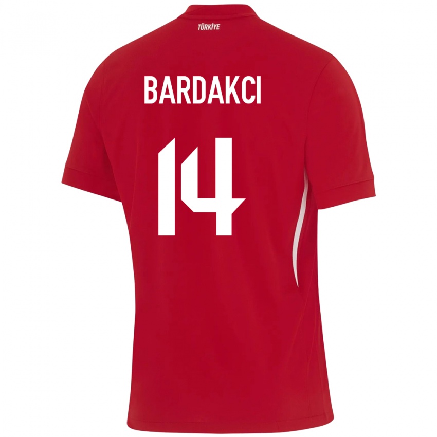 Enfant Maillot Turquie Abdülkerim Bardakcı #14 Rouge Tenues Extérieur 24-26 T-Shirt Belgique