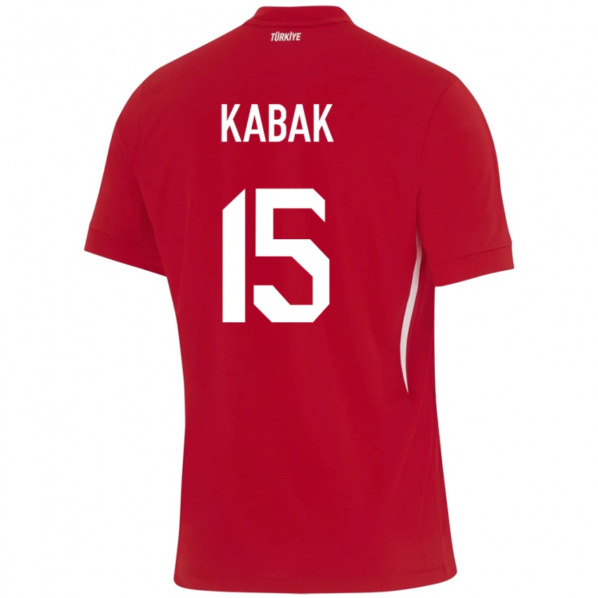 Enfant Maillot Turquie Ozan Kabak #15 Rouge Tenues Extérieur 24-26 T-Shirt Belgique