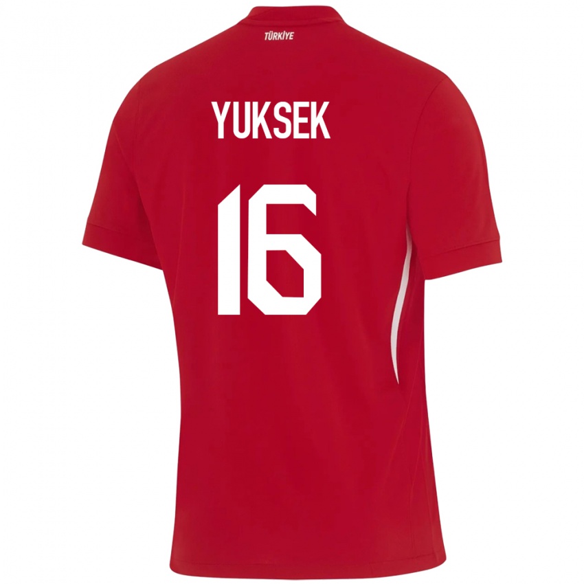 Enfant Maillot Turquie İsmail Yüksek #16 Rouge Tenues Extérieur 24-26 T-Shirt Belgique