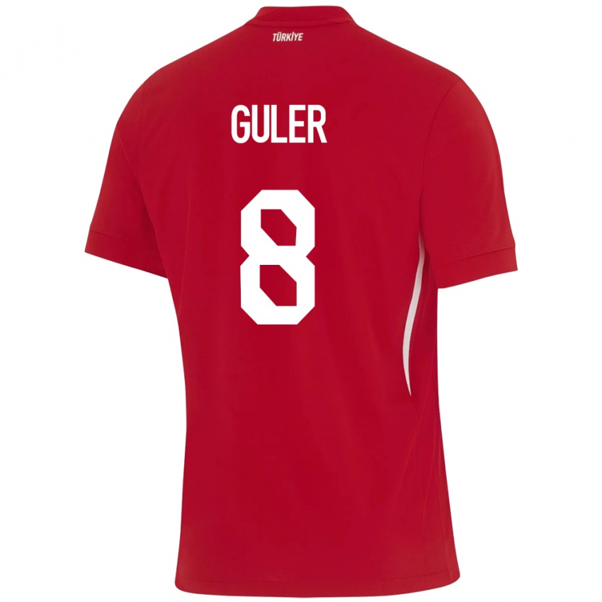 Kinderen Turkije Arda Güler #8 Rood Uitshirt Uittenue 24-26 T-Shirt België