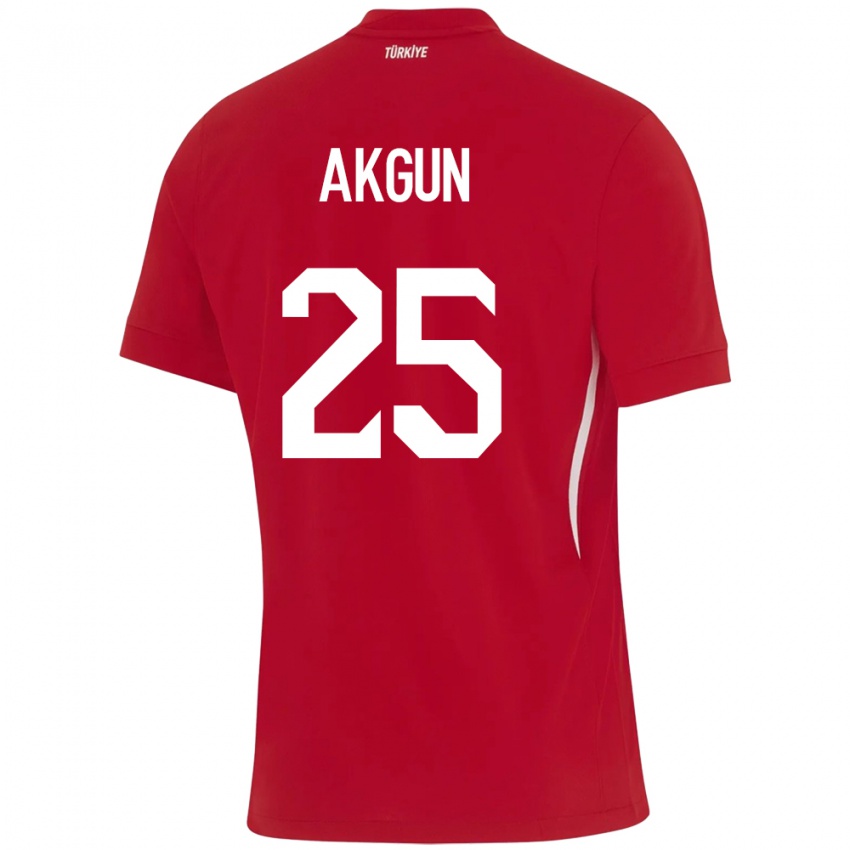 Kinder Türkei Yunus Akgün #25 Rot Auswärtstrikot Trikot 24-26 T-Shirt Belgien