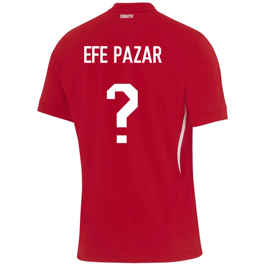 Kinder Türkei Alper Efe Pazar #0 Rot Auswärtstrikot Trikot 24-26 T-Shirt Belgien