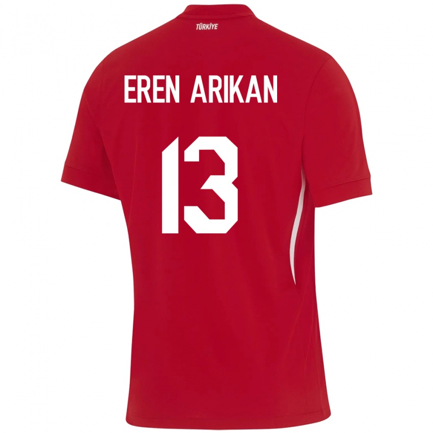 Kinderen Turkije Muhammed Eren Arıkan #13 Rood Uitshirt Uittenue 24-26 T-Shirt België