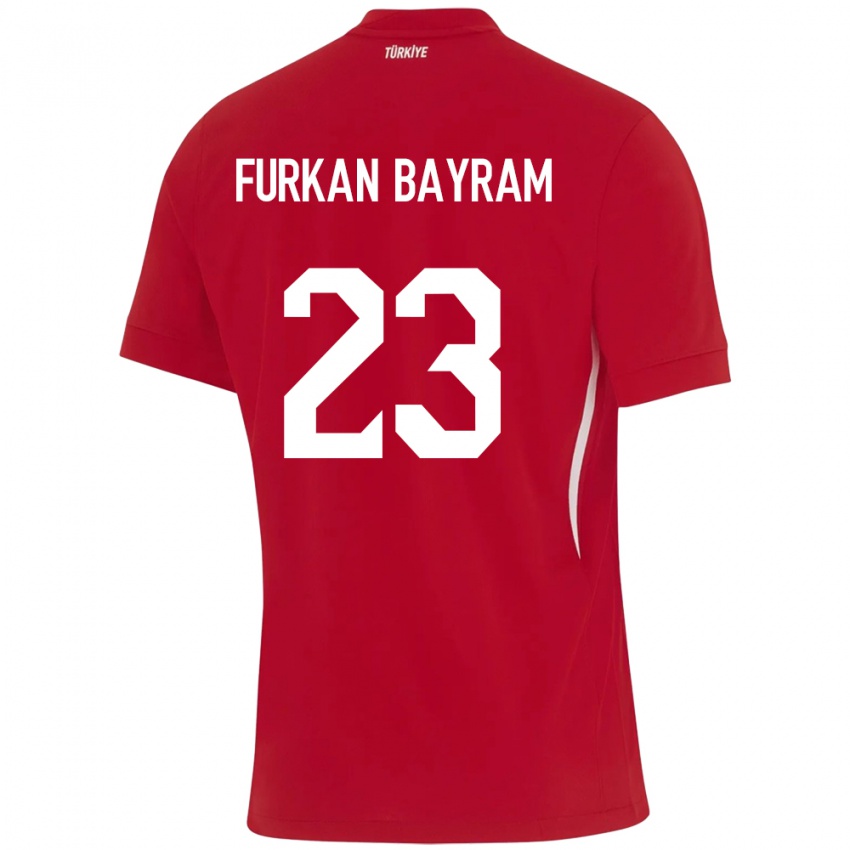 Kinder Türkei Mert Furkan Bayram #23 Rot Auswärtstrikot Trikot 24-26 T-Shirt Belgien