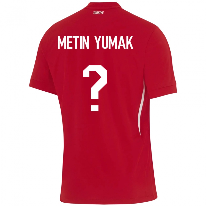 Kinder Türkei Yiğit Metin Yumak #0 Rot Auswärtstrikot Trikot 24-26 T-Shirt Belgien