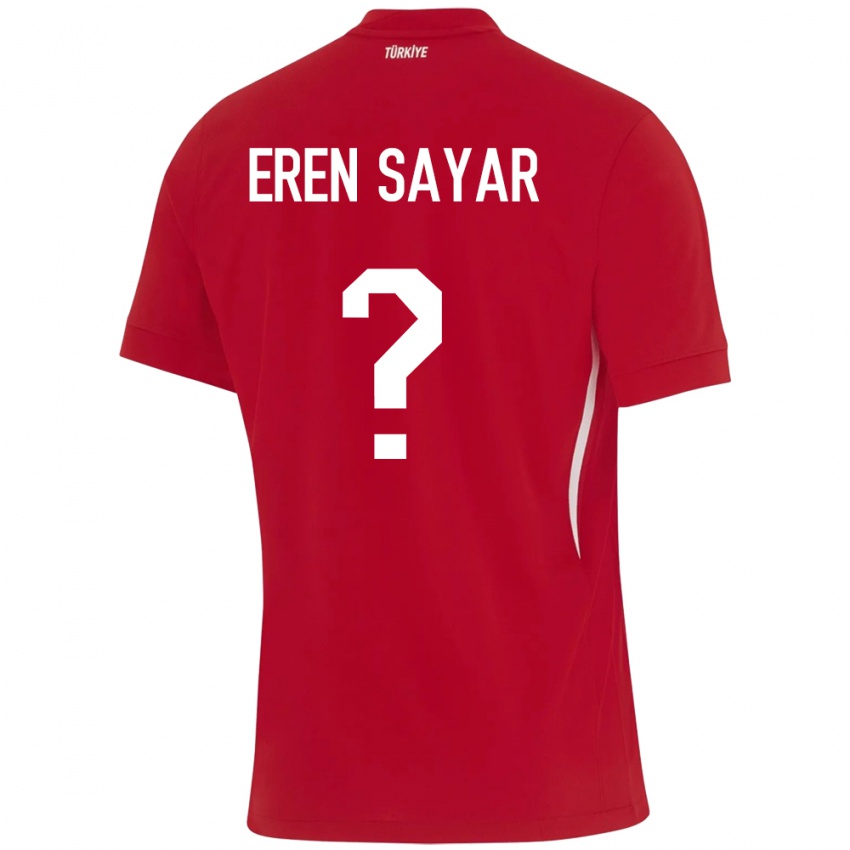 Enfant Maillot Turquie Emin Eren Sayar #0 Rouge Tenues Extérieur 24-26 T-Shirt Belgique