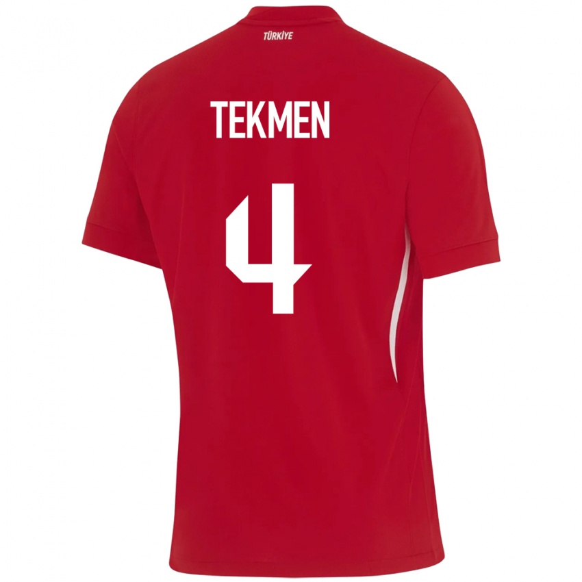 Enfant Maillot Turquie Ece Tekmen #4 Rouge Tenues Extérieur 24-26 T-Shirt Belgique