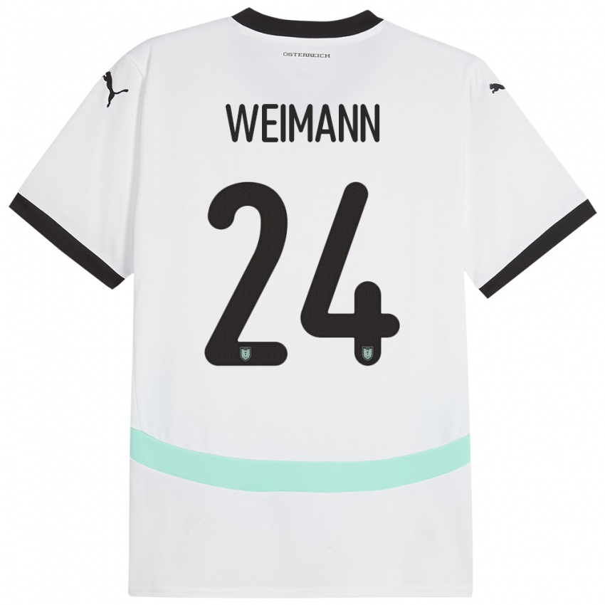 Kinderen Oostenrijk Andreas Weimann #24 Wit Uitshirt Uittenue 24-26 T-Shirt België