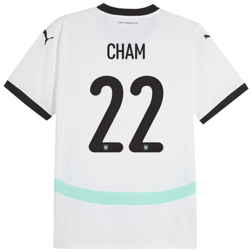 Kinderen Oostenrijk Muhammed Cham #22 Wit Uitshirt Uittenue 24-26 T-Shirt België