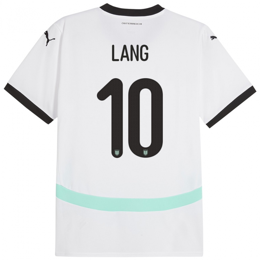 Enfant Maillot Autriche Christoph Lang #10 Blanc Tenues Extérieur 24-26 T-Shirt Belgique