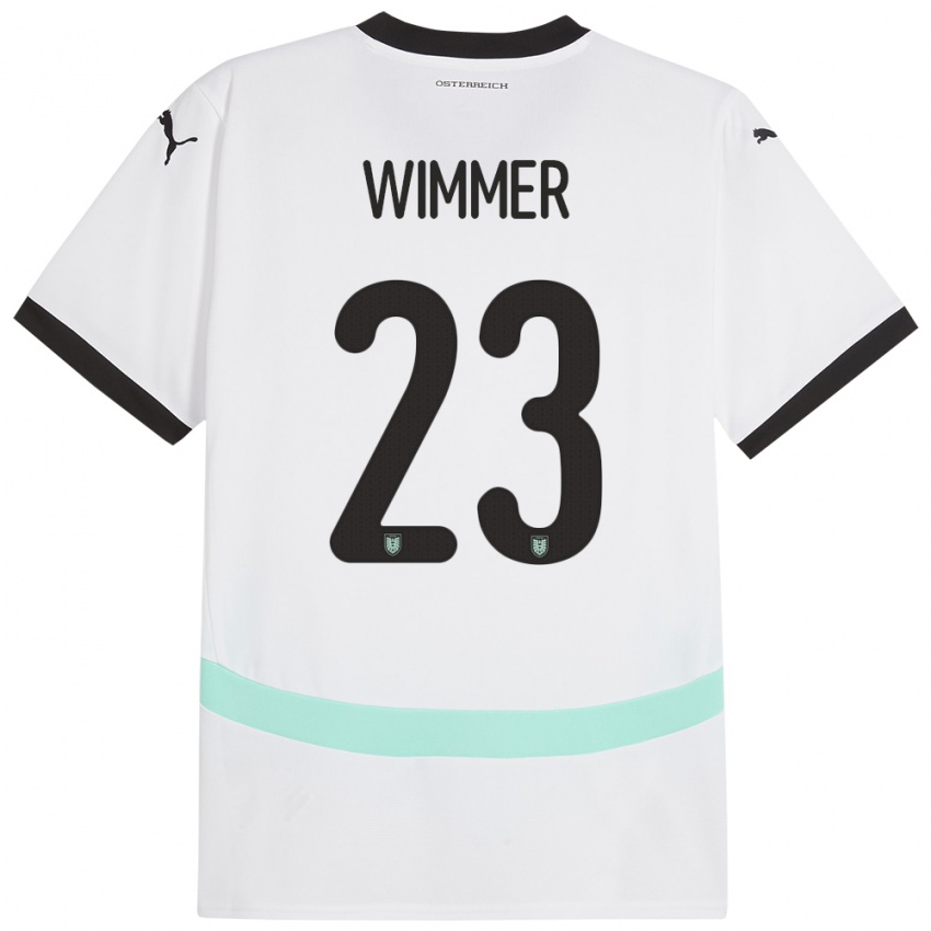 Kinder Österreich Patrick Wimmer #23 Weiß Auswärtstrikot Trikot 24-26 T-Shirt Belgien