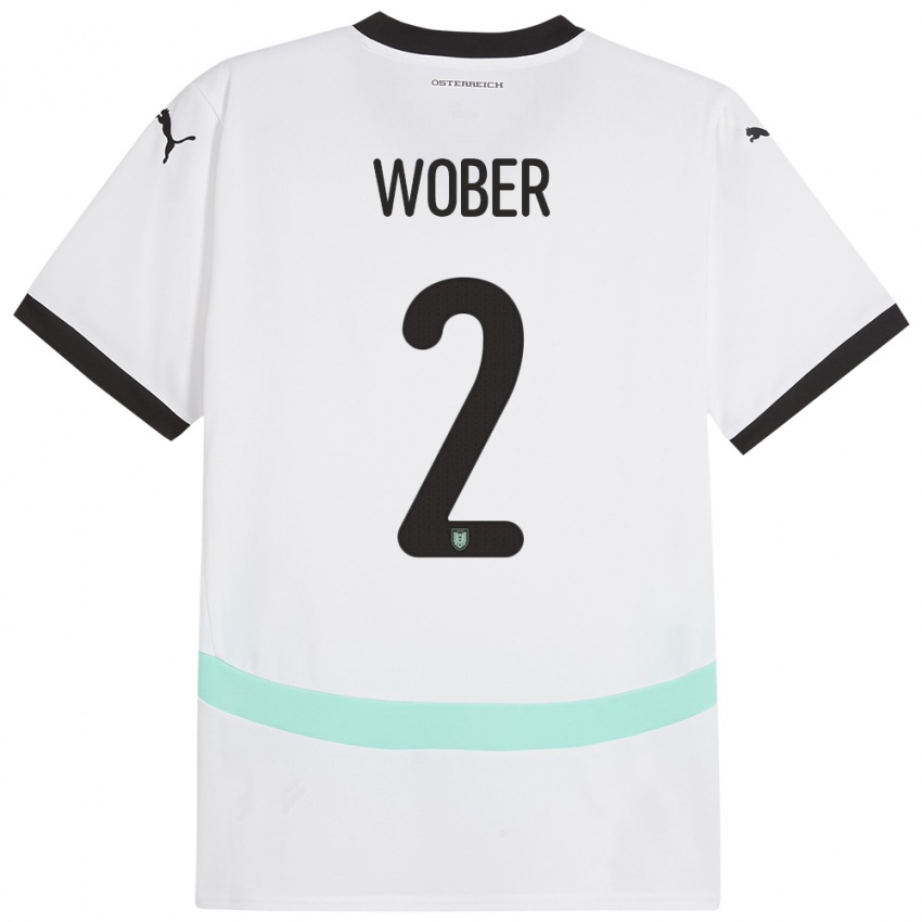 Kinderen Oostenrijk Maximilian Wöber #2 Wit Uitshirt Uittenue 24-26 T-Shirt België