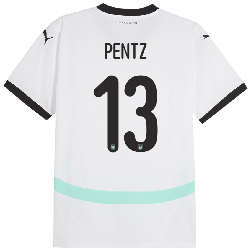 Kinder Österreich Patrick Pentz #13 Weiß Auswärtstrikot Trikot 24-26 T-Shirt Belgien