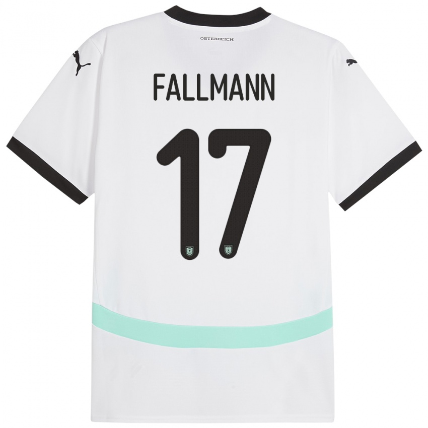 Enfant Maillot Autriche Pascal Fallmann #17 Blanc Tenues Extérieur 24-26 T-Shirt Belgique