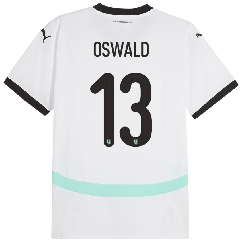 Kinderen Oostenrijk Moritz Oswald #13 Wit Uitshirt Uittenue 24-26 T-Shirt België