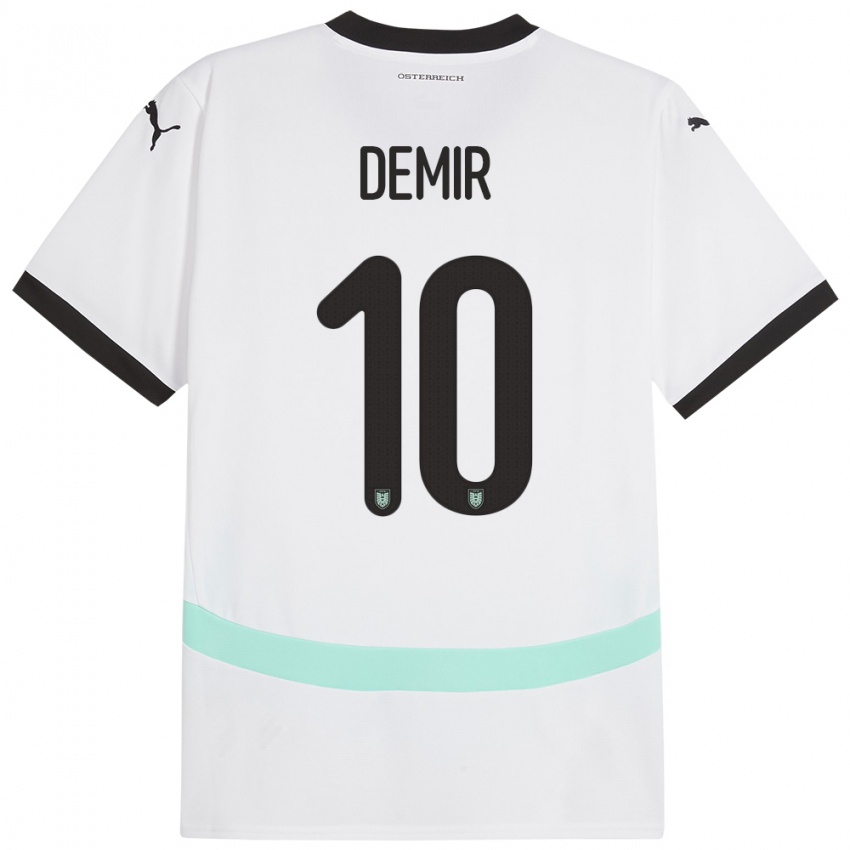 Kinderen Oostenrijk Yusuf Demir #10 Wit Uitshirt Uittenue 24-26 T-Shirt België