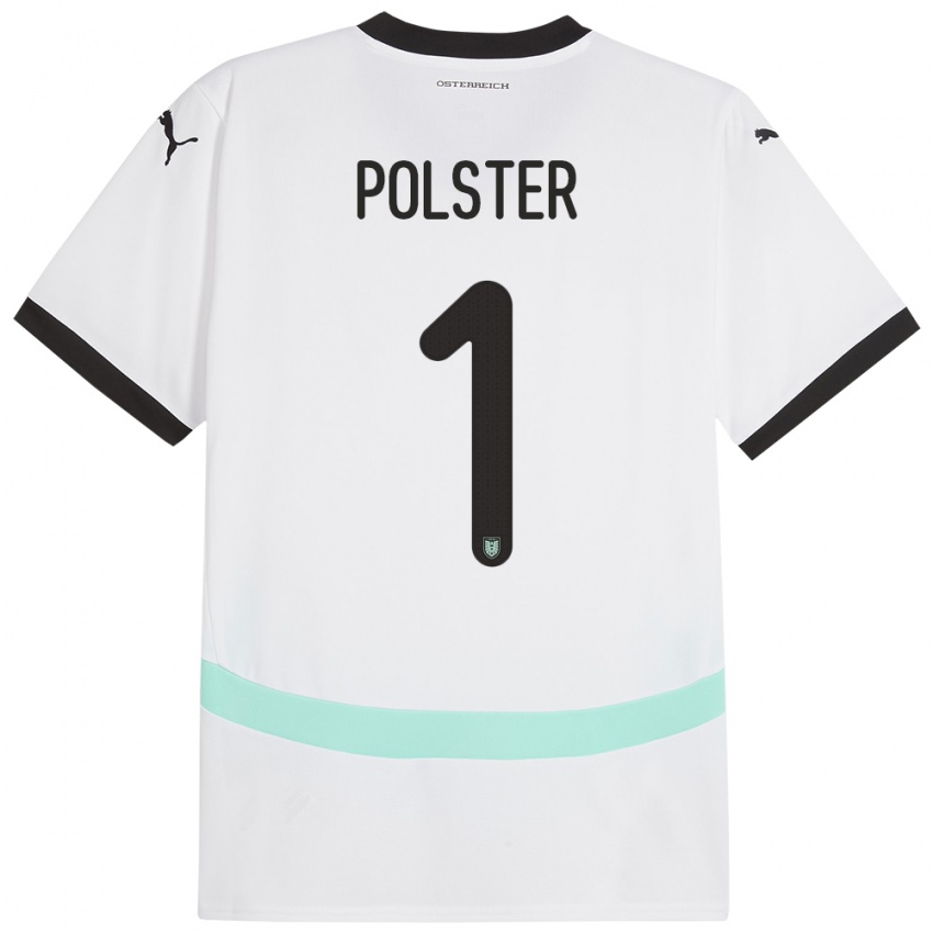 Kinderen Oostenrijk Nikolas Polster #1 Wit Uitshirt Uittenue 24-26 T-Shirt België
