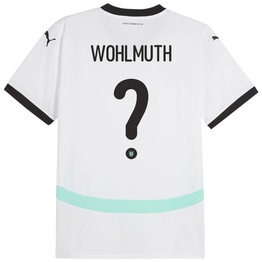 Enfant Maillot Autriche Fabian Wohlmuth #0 Blanc Tenues Extérieur 24-26 T-Shirt Belgique