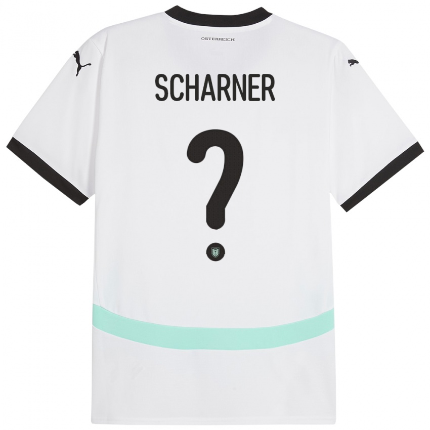 Enfant Maillot Autriche Benedict Scharner #0 Blanc Tenues Extérieur 24-26 T-Shirt Belgique