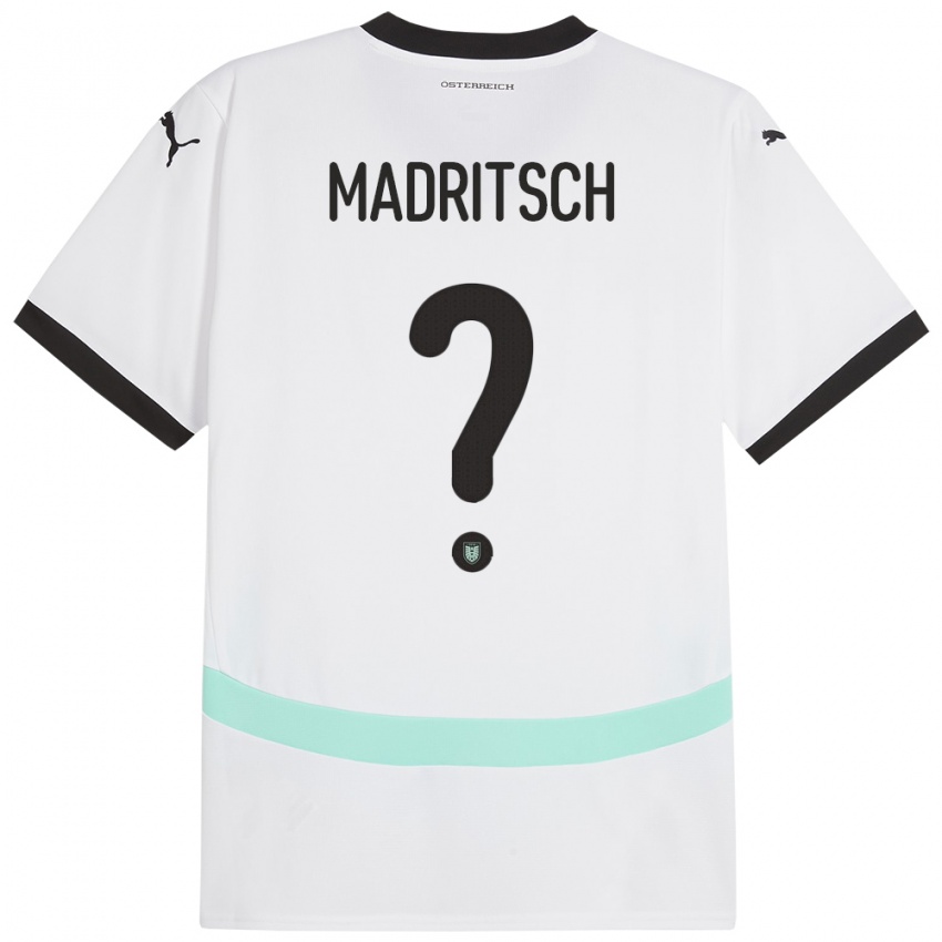 Kinderen Oostenrijk Diego Madritsch #0 Wit Uitshirt Uittenue 24-26 T-Shirt België