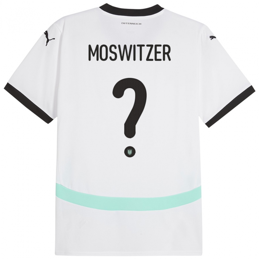 Enfant Maillot Autriche Marcel Moswitzer #0 Blanc Tenues Extérieur 24-26 T-Shirt Belgique