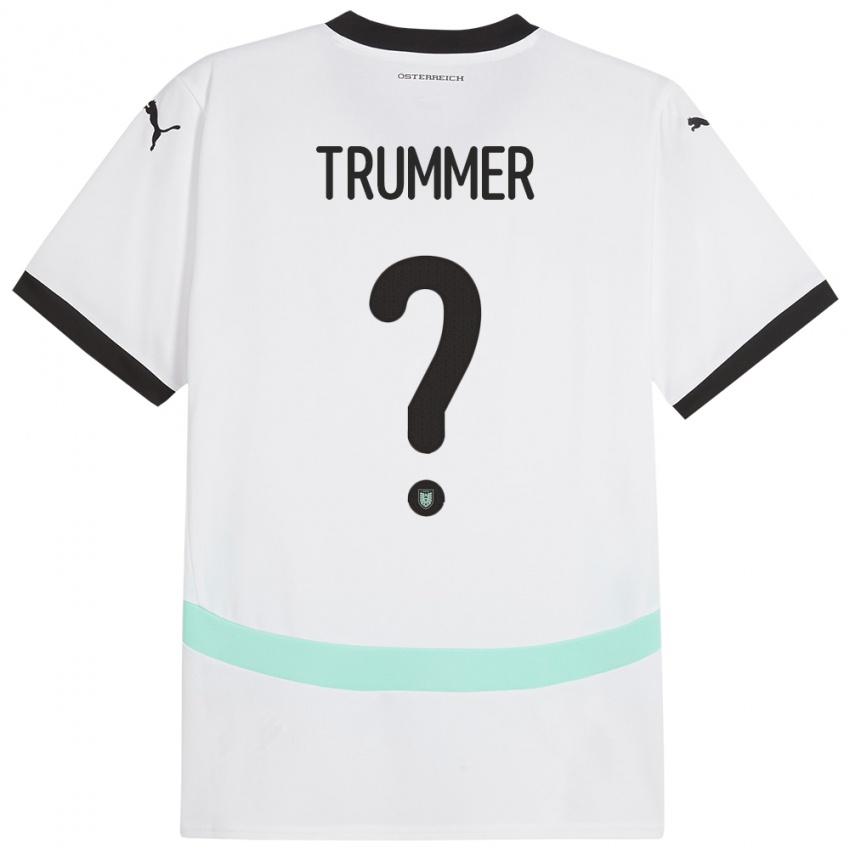 Kinderen Oostenrijk Tim Trummer #0 Wit Uitshirt Uittenue 24-26 T-Shirt België