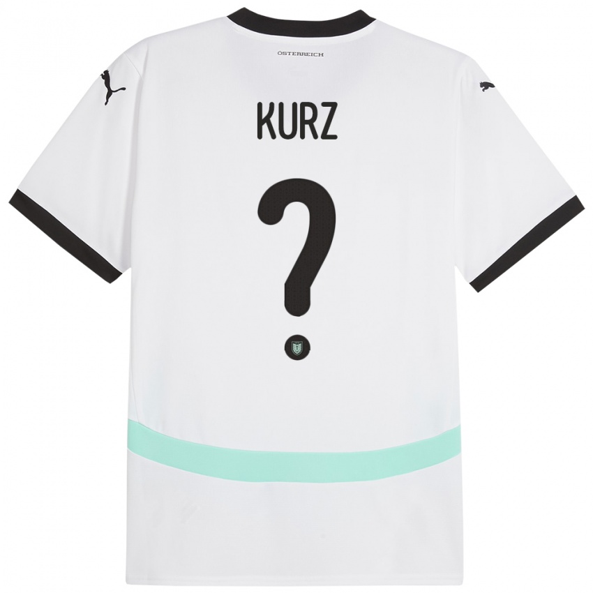 Kinderen Oostenrijk Marcel Kurz #0 Wit Uitshirt Uittenue 24-26 T-Shirt België