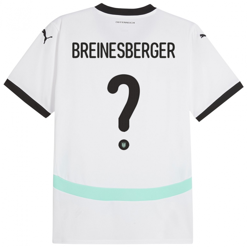 Kinderen Oostenrijk Christoph Breinesberger #0 Wit Uitshirt Uittenue 24-26 T-Shirt België