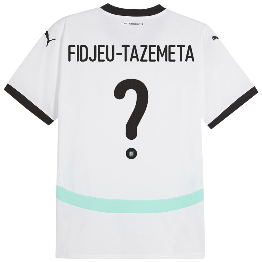 Kinderen Oostenrijk Thierry Fidjeu-Tazemeta #0 Wit Uitshirt Uittenue 24-26 T-Shirt België