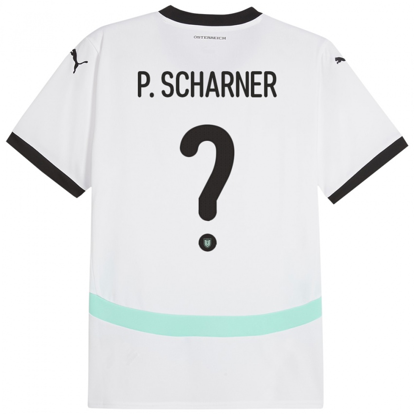 Kinderen Oostenrijk Paul Scharner #0 Wit Uitshirt Uittenue 24-26 T-Shirt België