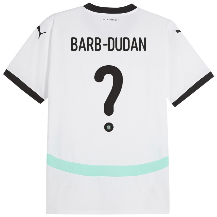 Enfant Maillot Autriche Marco Barb-Dudan #0 Blanc Tenues Extérieur 24-26 T-Shirt Belgique