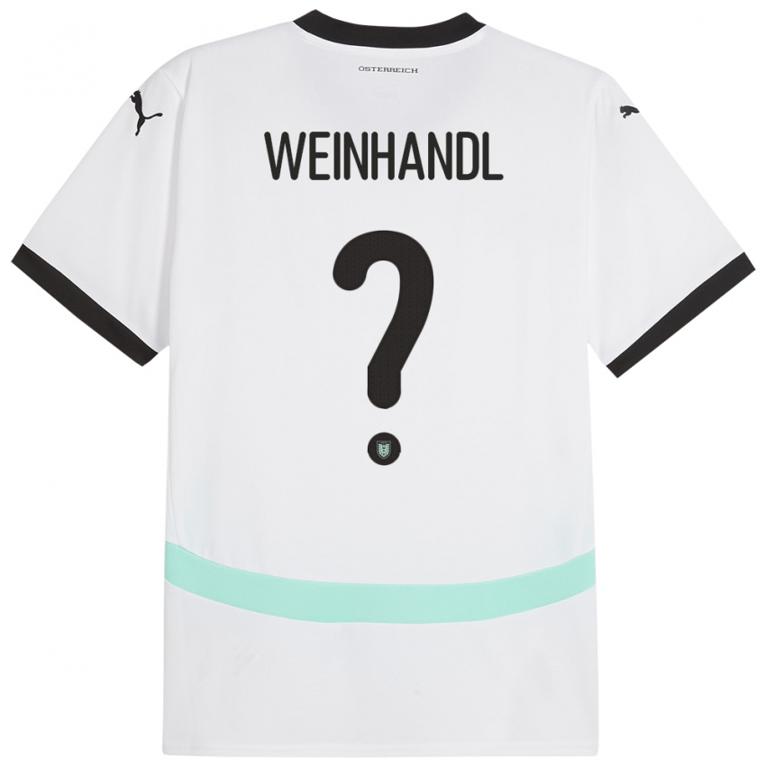 Kinder Österreich Luca Weinhandl #0 Weiß Auswärtstrikot Trikot 24-26 T-Shirt Belgien