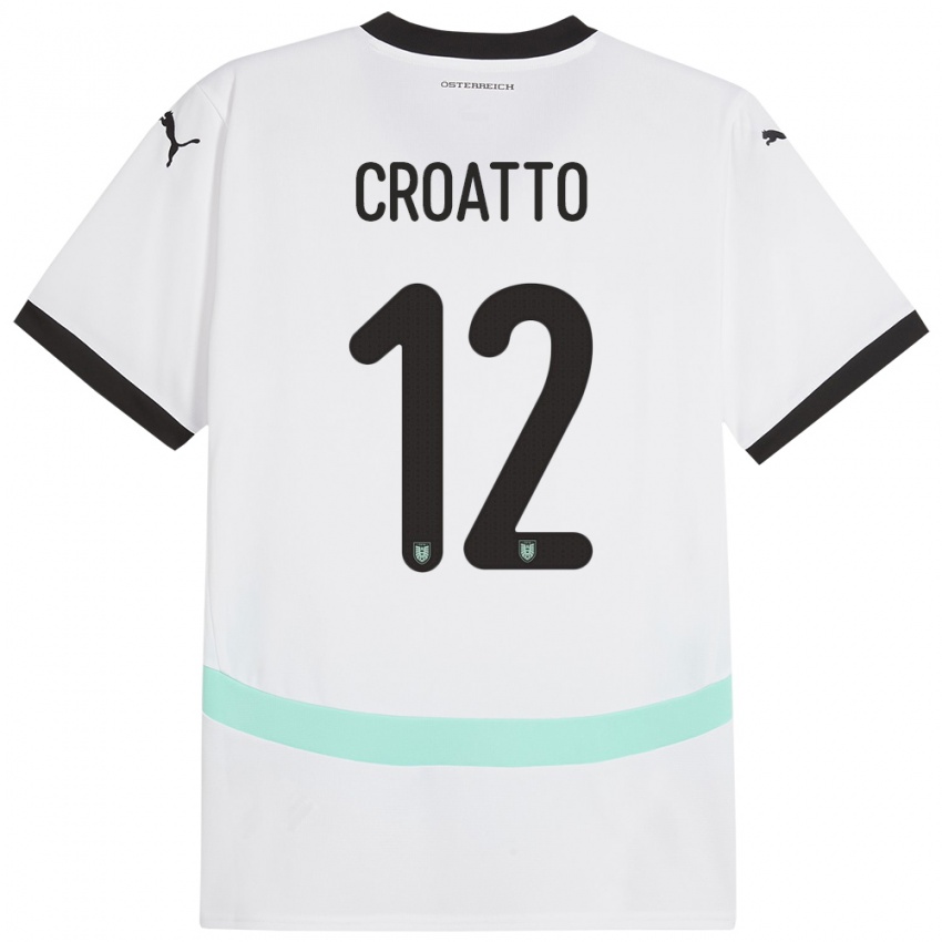 Kinderen Oostenrijk Michela Croatto #12 Wit Uitshirt Uittenue 24-26 T-Shirt België