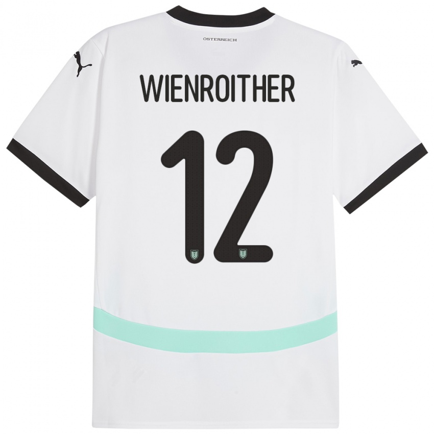 Enfant Maillot Autriche Laura Wienroither #12 Blanc Tenues Extérieur 24-26 T-Shirt Belgique