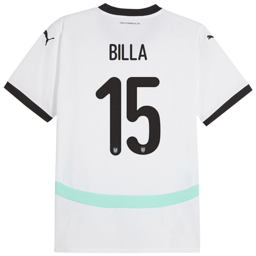 Kinder Österreich Nicole Billa #15 Weiß Auswärtstrikot Trikot 24-26 T-Shirt Belgien