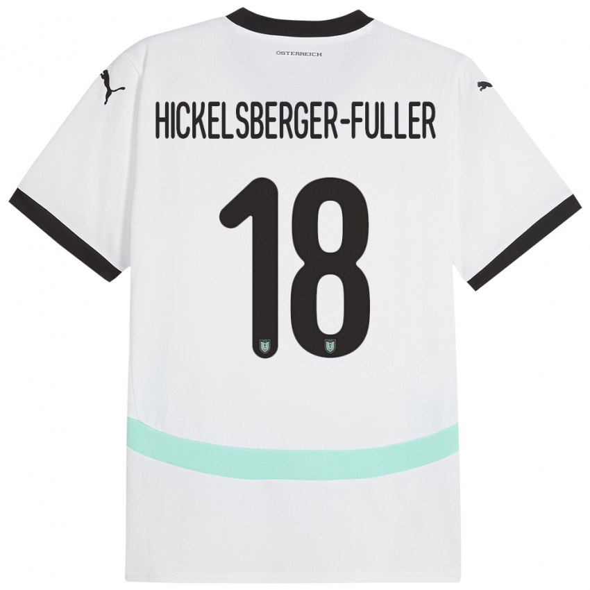 Kinder Österreich Julia Hickelsberger-Füller #18 Weiß Auswärtstrikot Trikot 24-26 T-Shirt Belgien