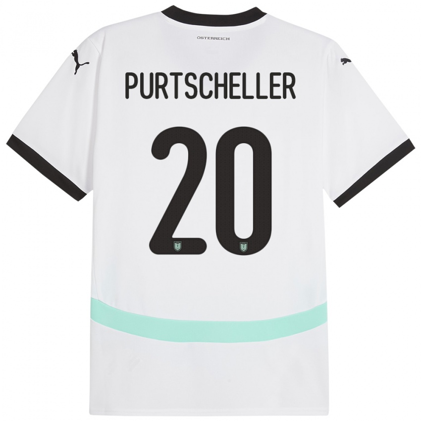 Kinder Österreich Lilli Purtscheller #20 Weiß Auswärtstrikot Trikot 24-26 T-Shirt Belgien