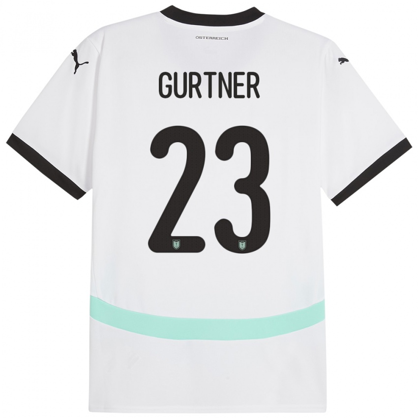 Kinderen Oostenrijk Andrea Gurtner #23 Wit Uitshirt Uittenue 24-26 T-Shirt België