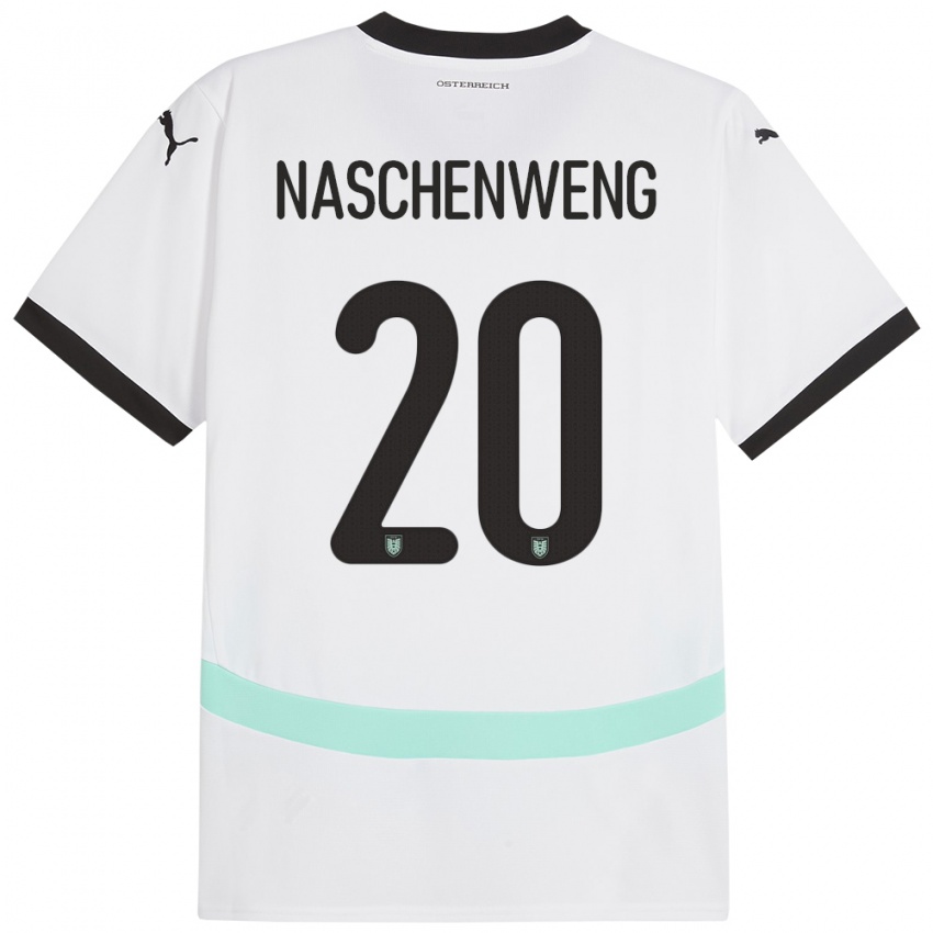 Kinder Österreich Katharina Naschenweng #20 Weiß Auswärtstrikot Trikot 24-26 T-Shirt Belgien