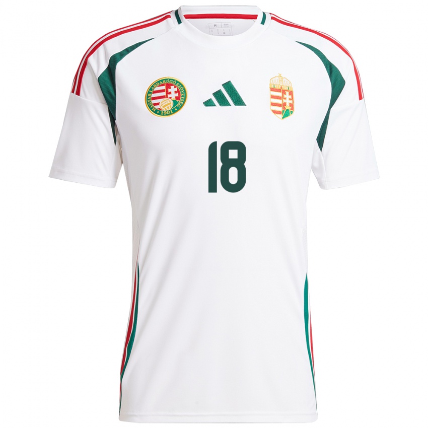 Kinder Ungarn Nimród Baranyai #18 Weiß Auswärtstrikot Trikot 24-26 T-Shirt Belgien