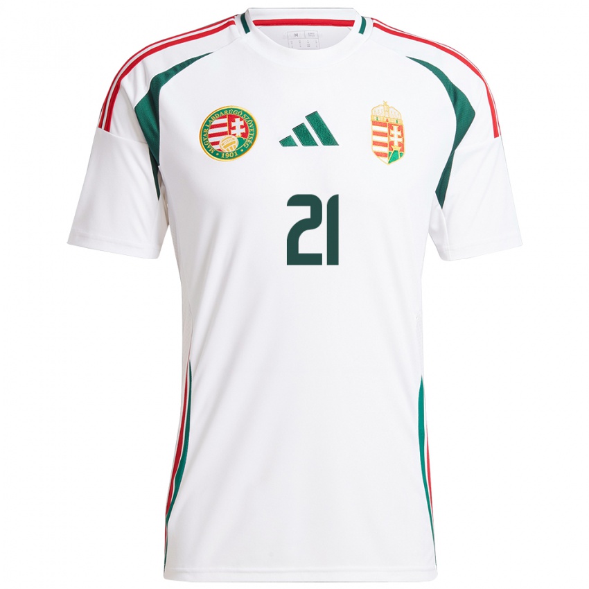 Kinder Ungarn Bernadett Zágor #21 Weiß Auswärtstrikot Trikot 24-26 T-Shirt Belgien