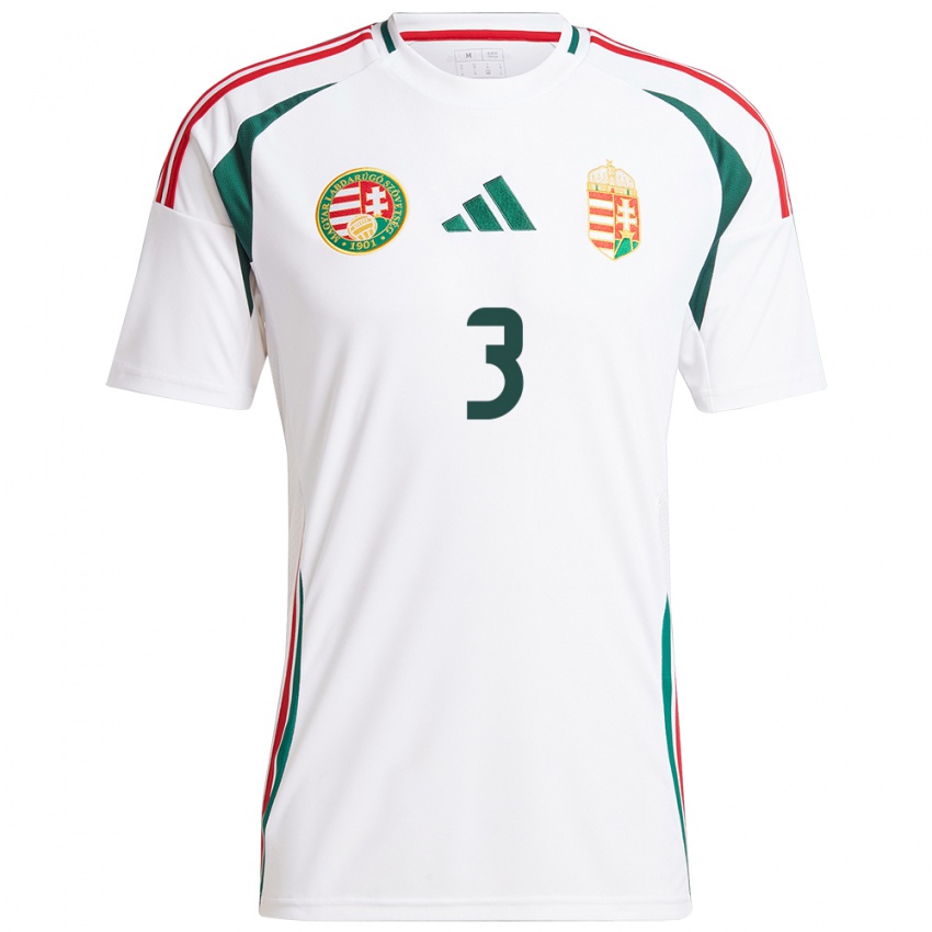 Kinder Ungarn Laura Palakovics #3 Weiß Auswärtstrikot Trikot 24-26 T-Shirt Belgien