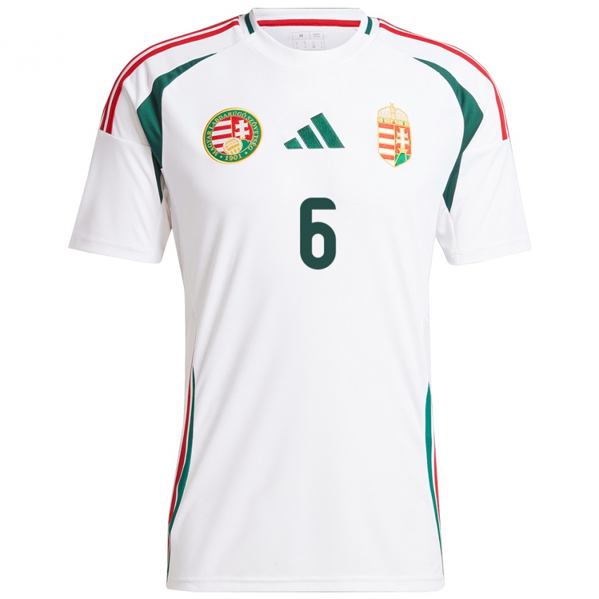 Kinder Ungarn Willi Orbán #6 Weiß Auswärtstrikot Trikot 24-26 T-Shirt Belgien